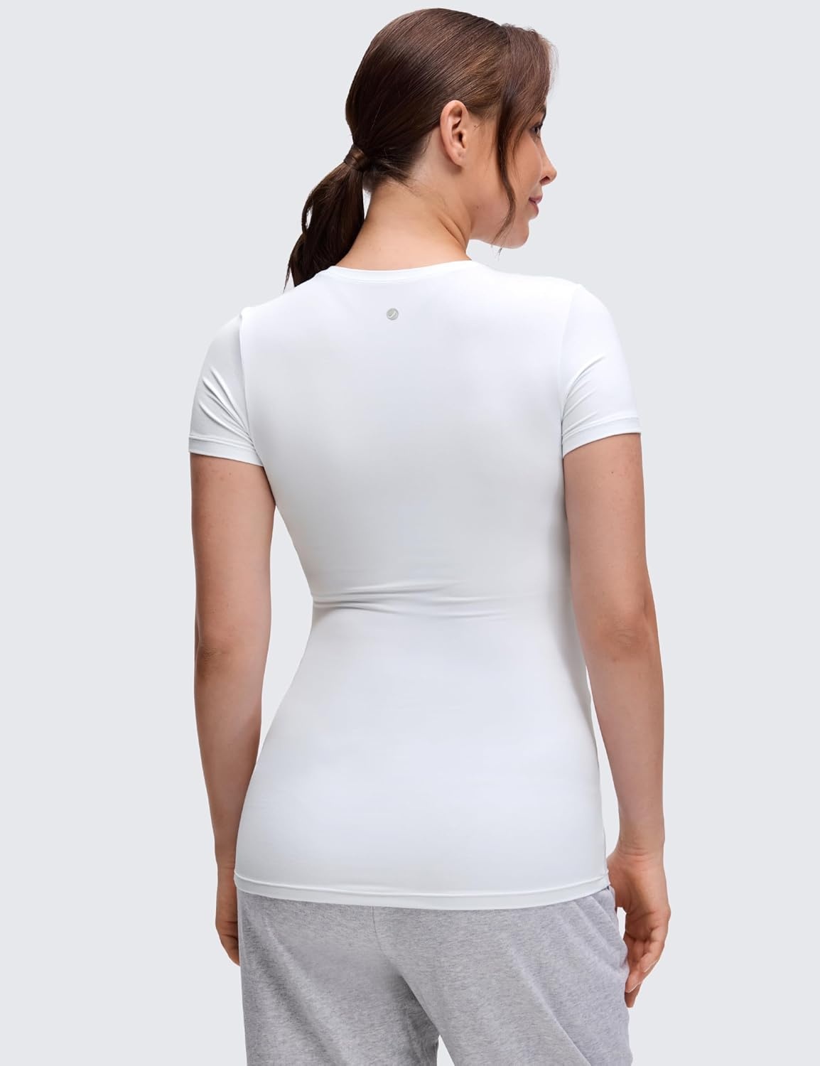 image:imageCRZ YOGA Softembrace Maternity Crewneck Short Sleeve Shirts Soft Casual Pregnancy Tops Going Out Basic TShirts for WomenWhite