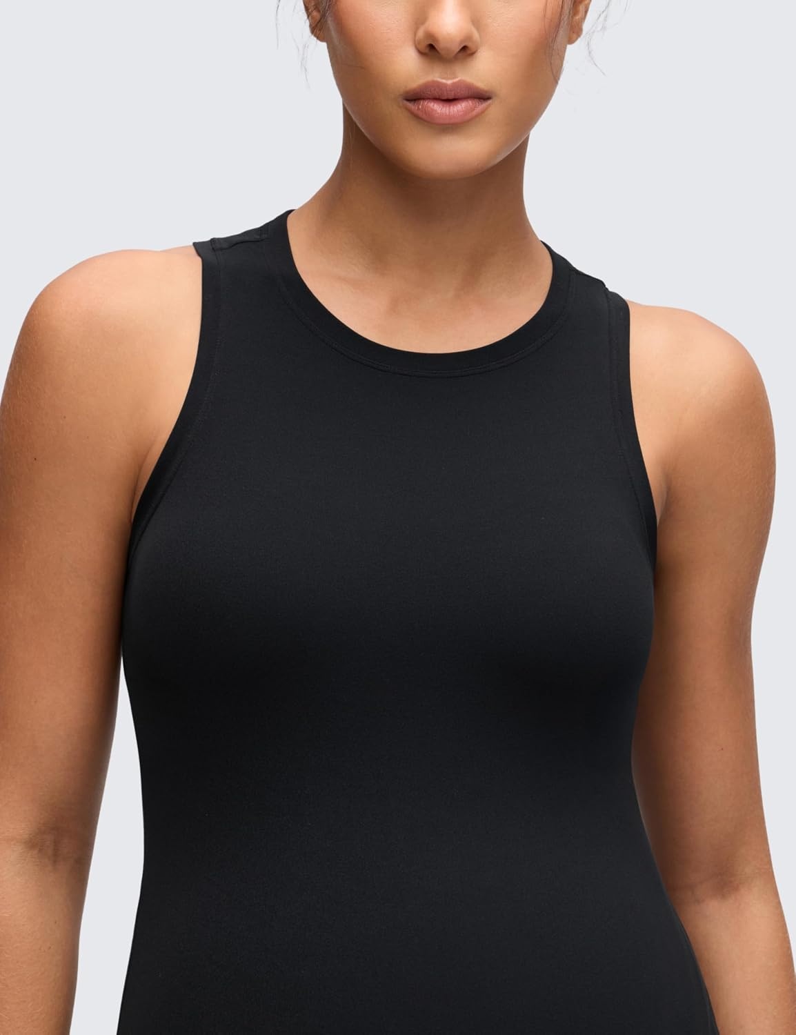 image:imageCRZ YOGA Softembrace Maternity High Neck Tank Tops Soft Sleeveless Casual Going Out Pregnancy Basic TShirts for WomenBlack