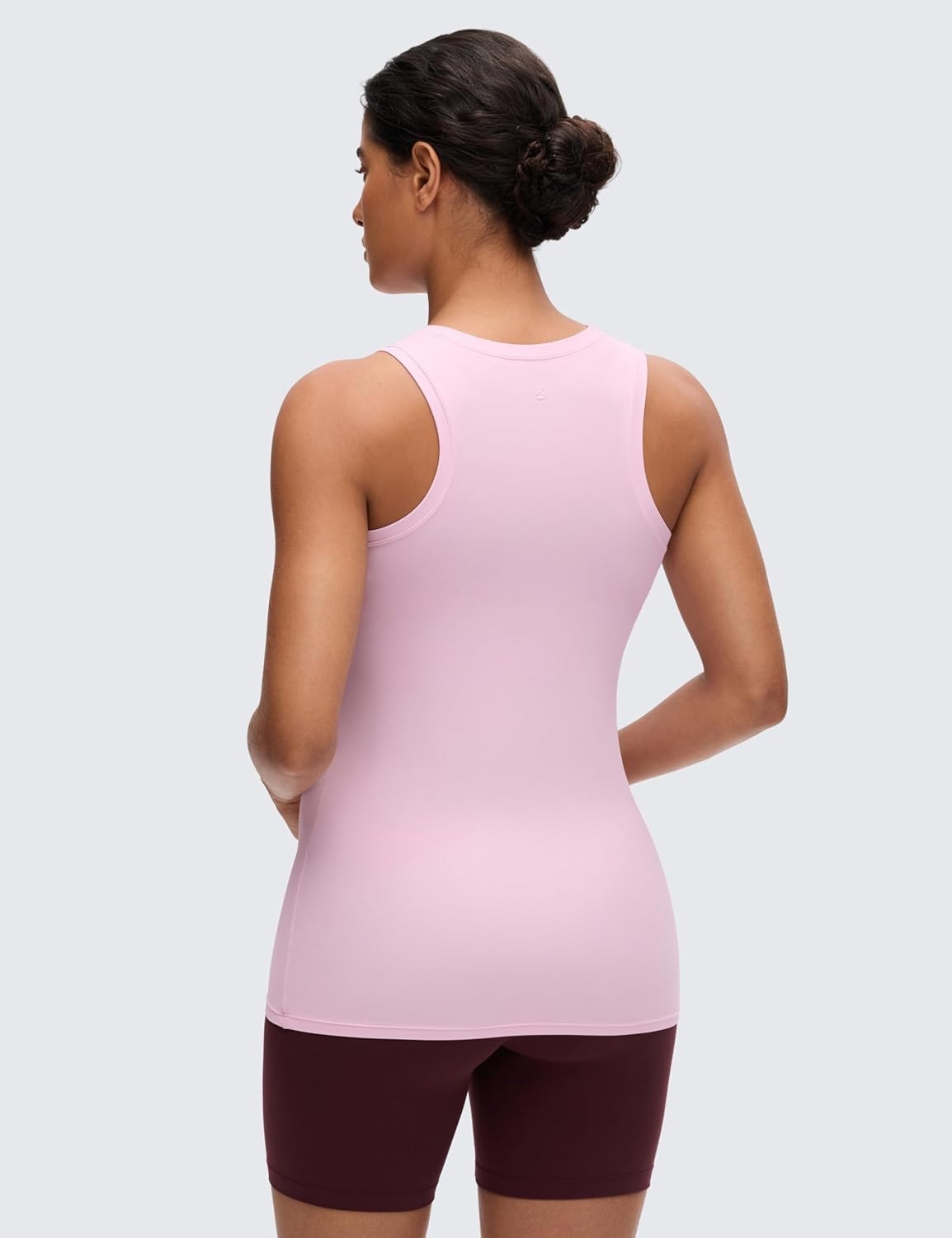 image:imageCRZ YOGA Softembrace Maternity High Neck Tank Tops Soft Sleeveless Casual Going Out Pregnancy Basic TShirts for WomenPink Peony