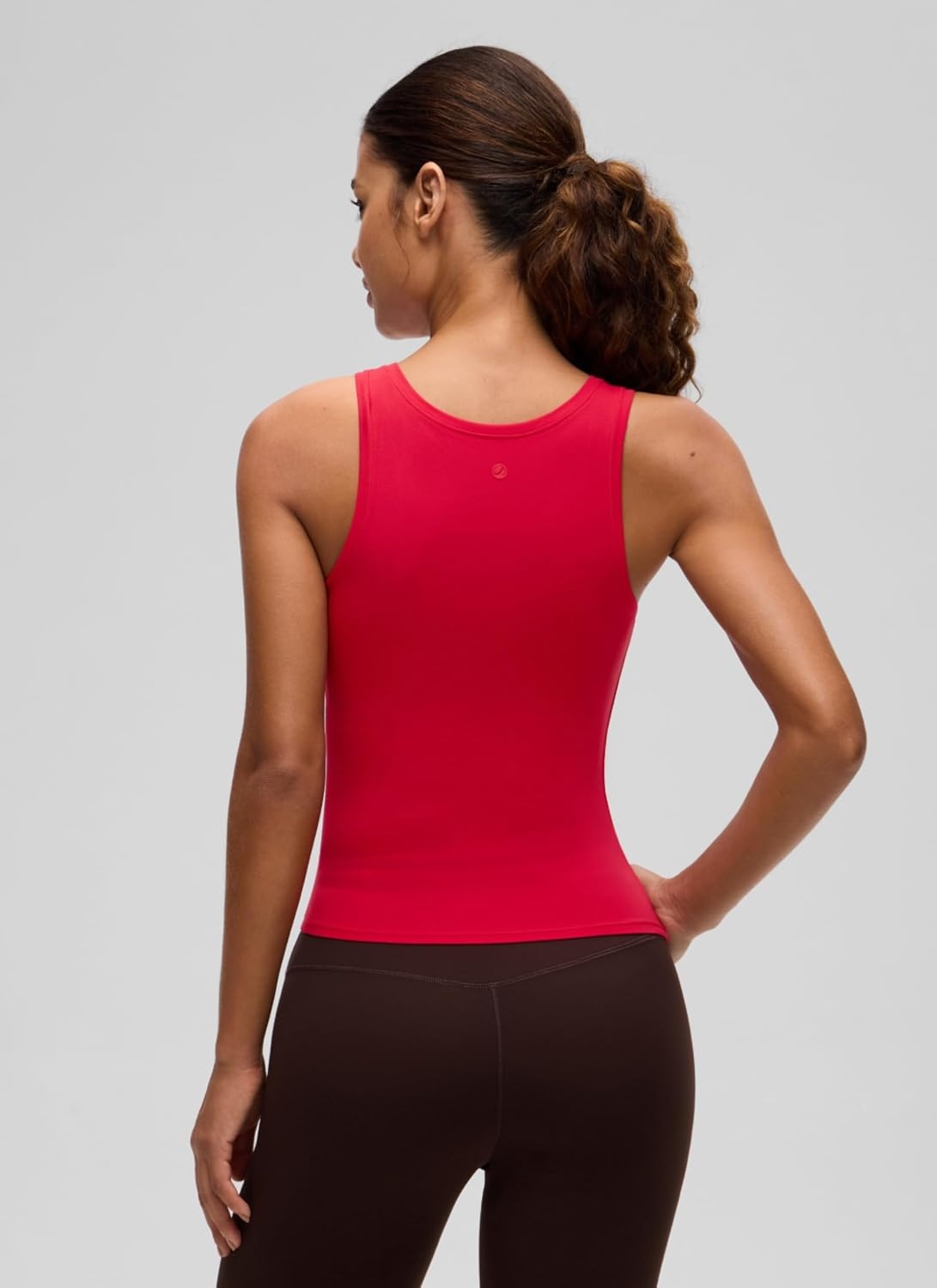 image:imageCRZ YOGA Softembrace Scoop Neck Tank Tops for Women Casual Going Out Soft Double Lined Crop Basic Sleeveless ShirtsAurora Red