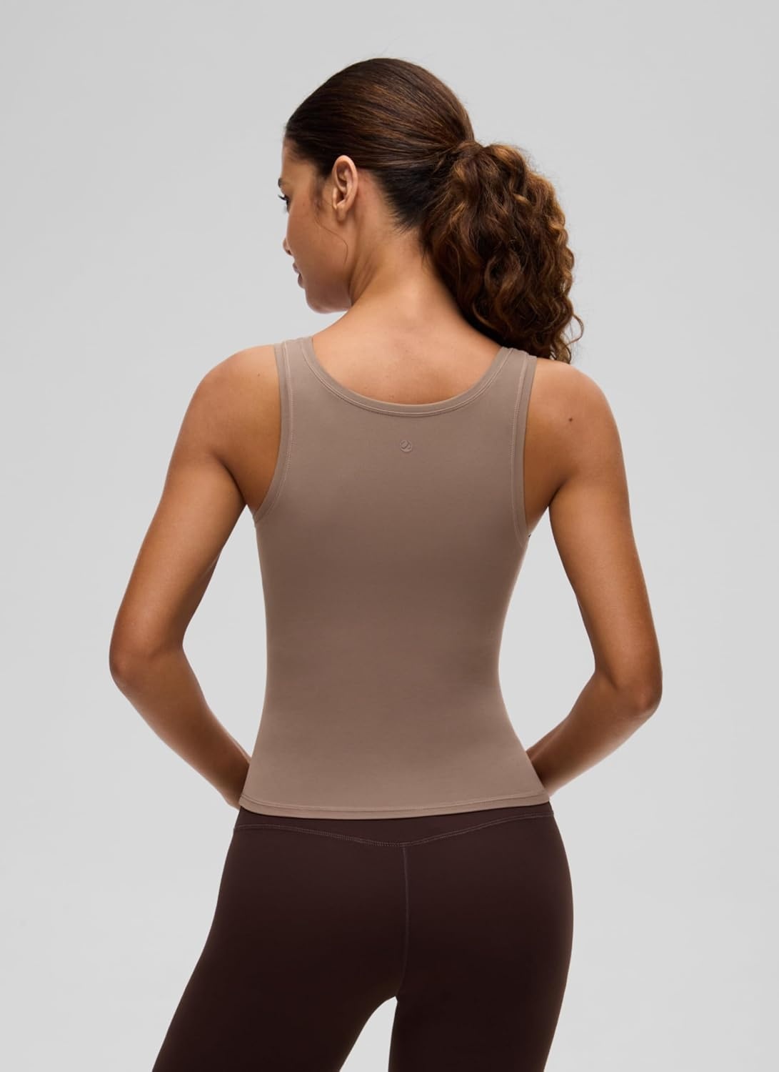 image:imageCRZ YOGA Softembrace Scoop Neck Tank Tops for Women Casual Going Out Soft Double Lined Crop Basic Sleeveless ShirtsBrown Purple