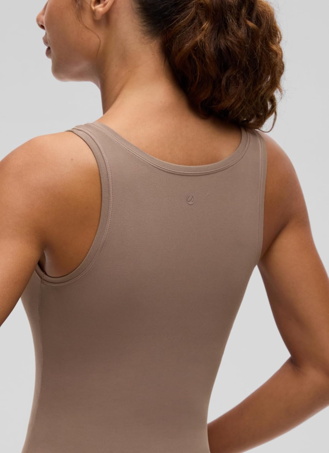 image:imageCRZ YOGA Softembrace Scoop Neck Tank Tops for Women Casual Going Out Soft Double Lined Crop Basic Sleeveless ShirtsBrown Purple