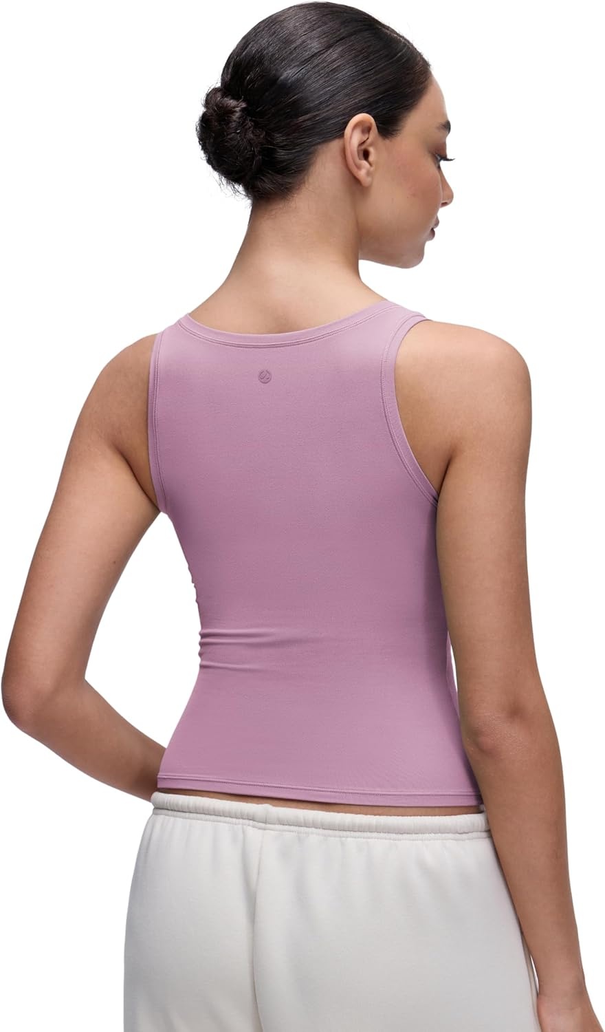 image:imageCRZ YOGA Softembrace Scoop Neck Tank Tops for Women Casual Going Out Soft Double Lined Crop Basic Sleeveless ShirtsLight Lavender