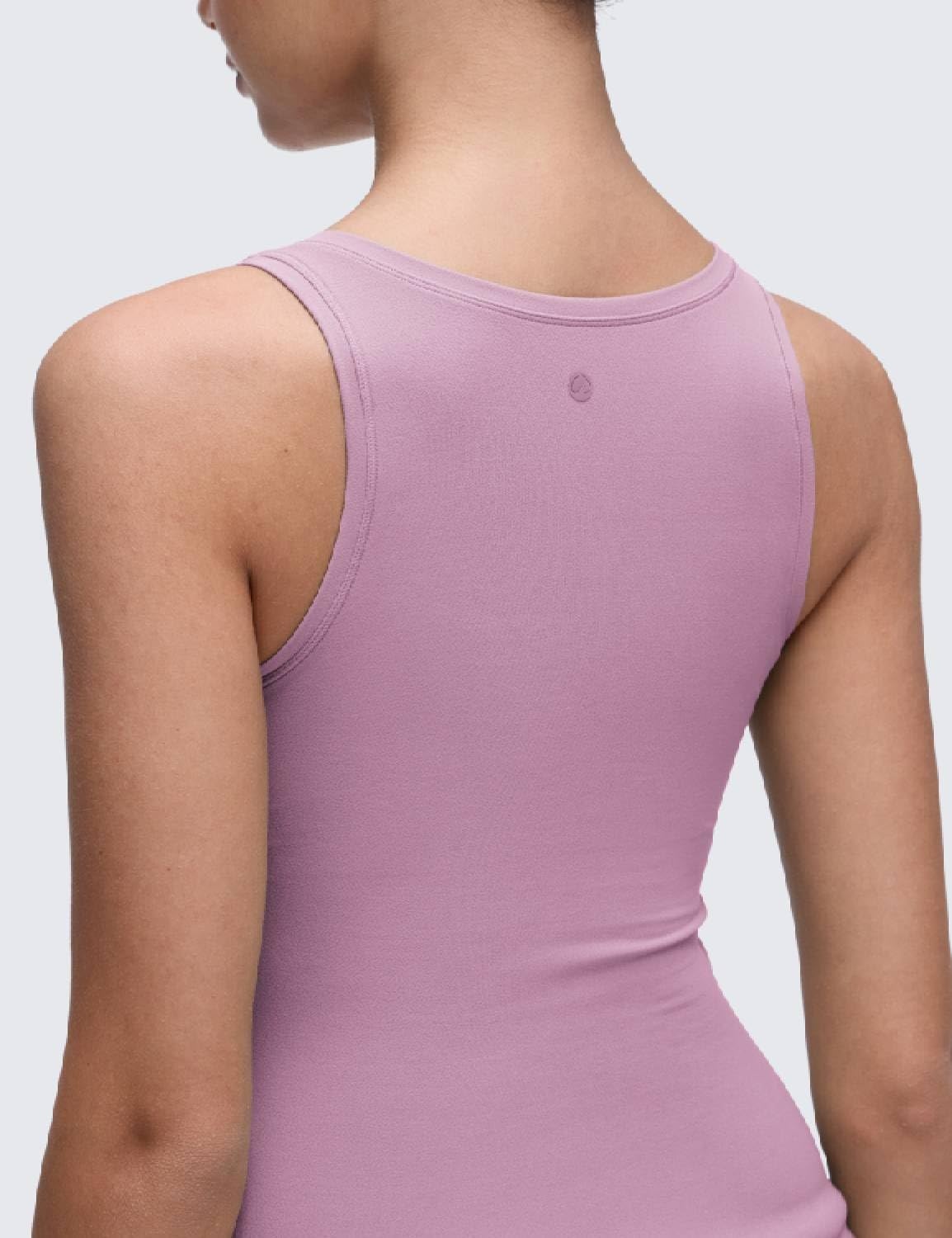 image:imageCRZ YOGA Softembrace Scoop Neck Tank Tops for Women Casual Going Out Soft Double Lined Crop Basic Sleeveless ShirtsLight Lavender