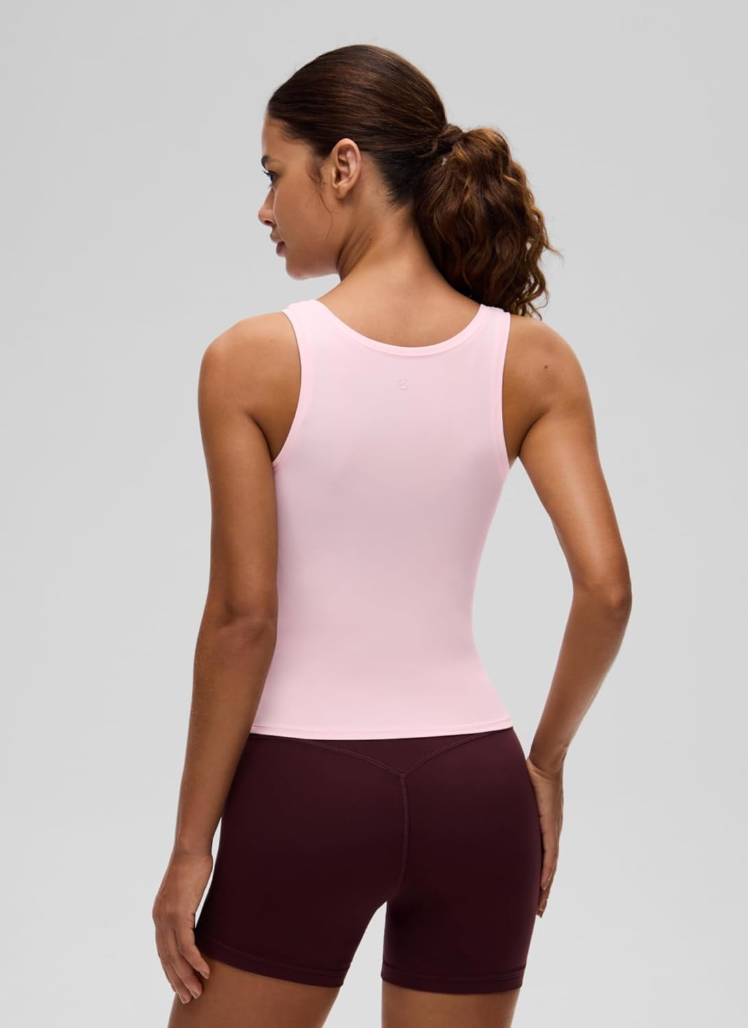 image:imageCRZ YOGA Softembrace Scoop Neck Tank Tops for Women Casual Going Out Soft Double Lined Crop Basic Sleeveless ShirtsStrawberry Pink