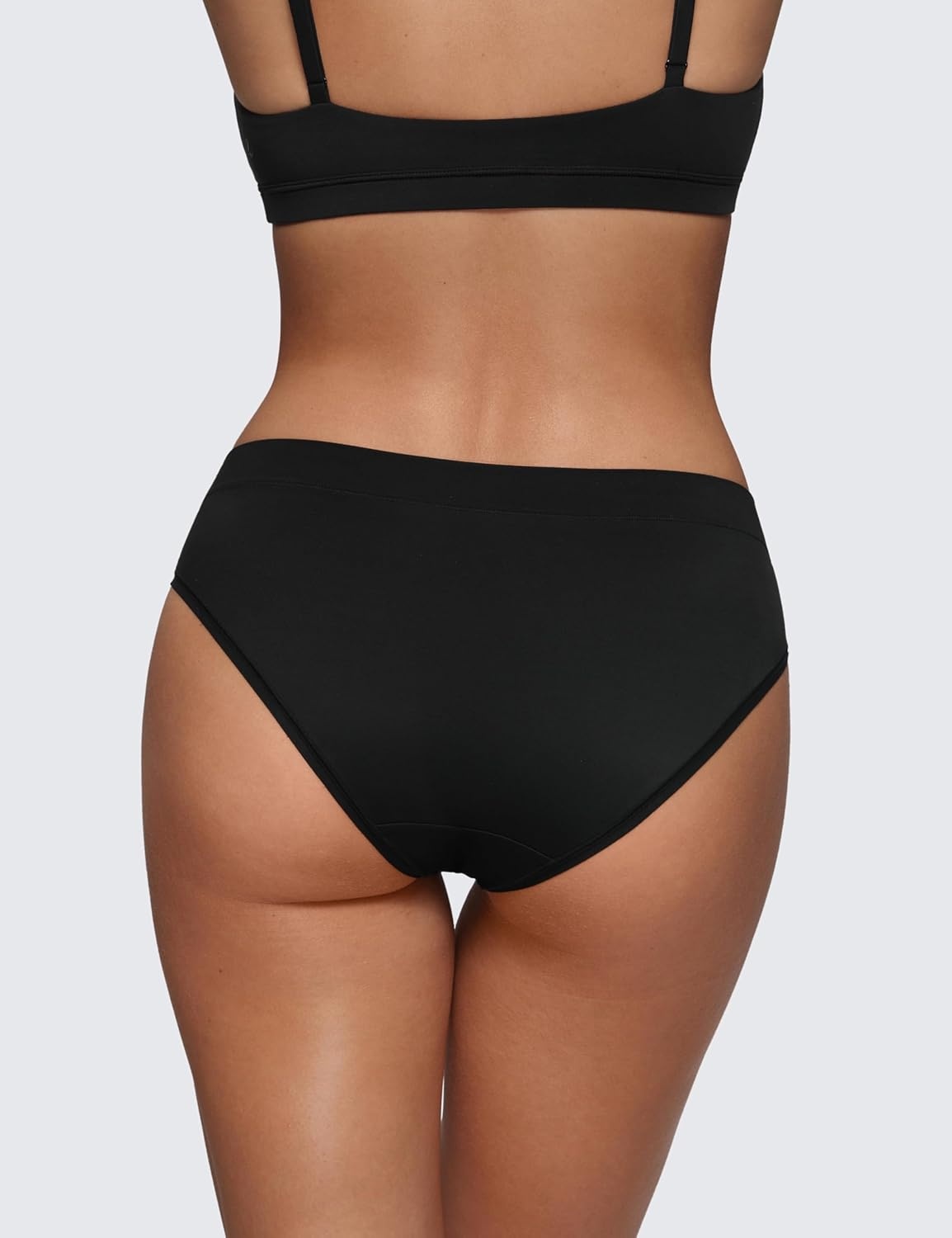 image:imageCRZ YOGA Softhold Bikini Underwear for Women Sexy Tagless Hipster Stretch Breathable Ladies Cheeky Panties 3 PackBlack 3pack