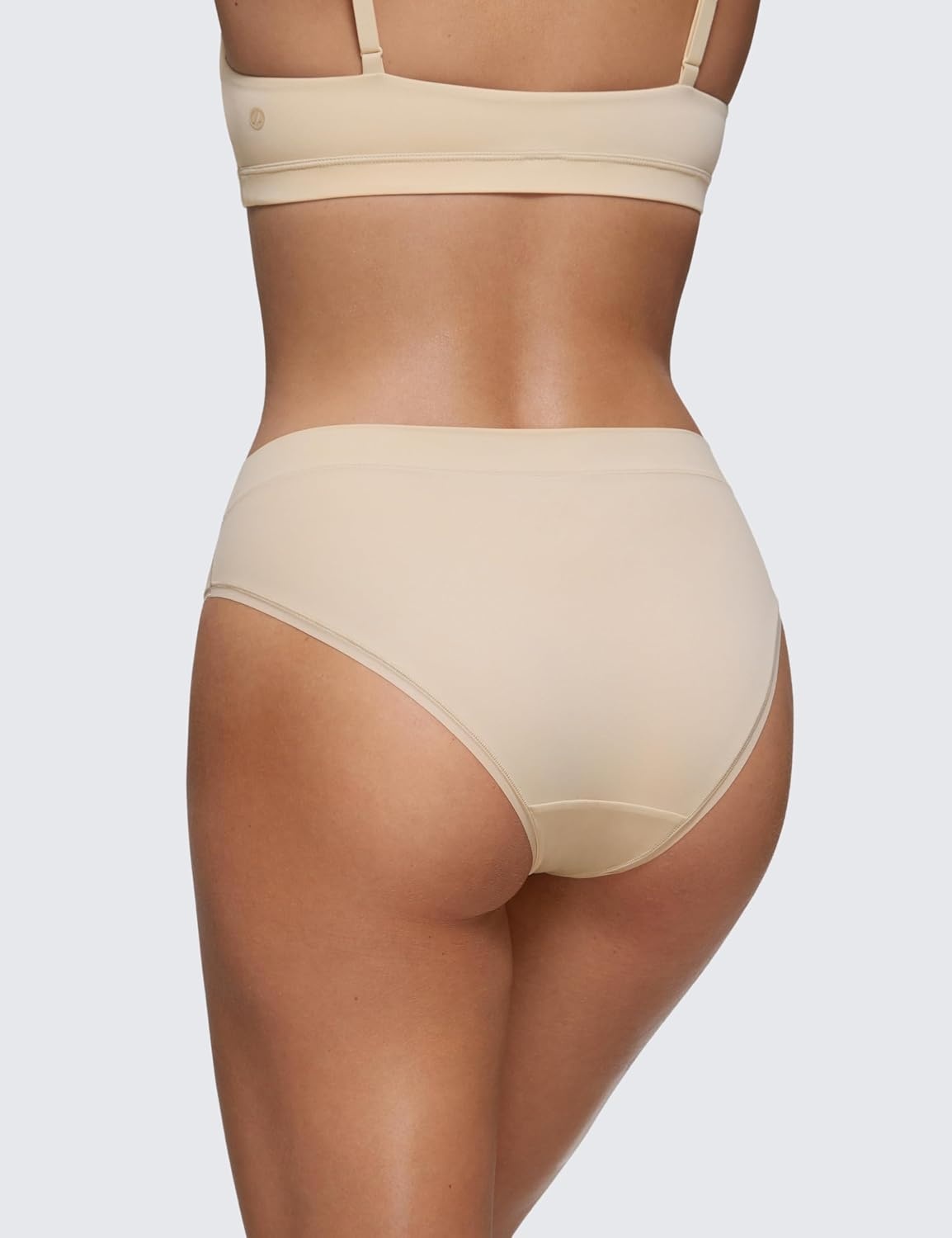 image:imageCRZ YOGA Softhold Bikini Underwear for Women Sexy Tagless Hipster Stretch Breathable Ladies Cheeky Panties 3 PackMojave Tan 23pack