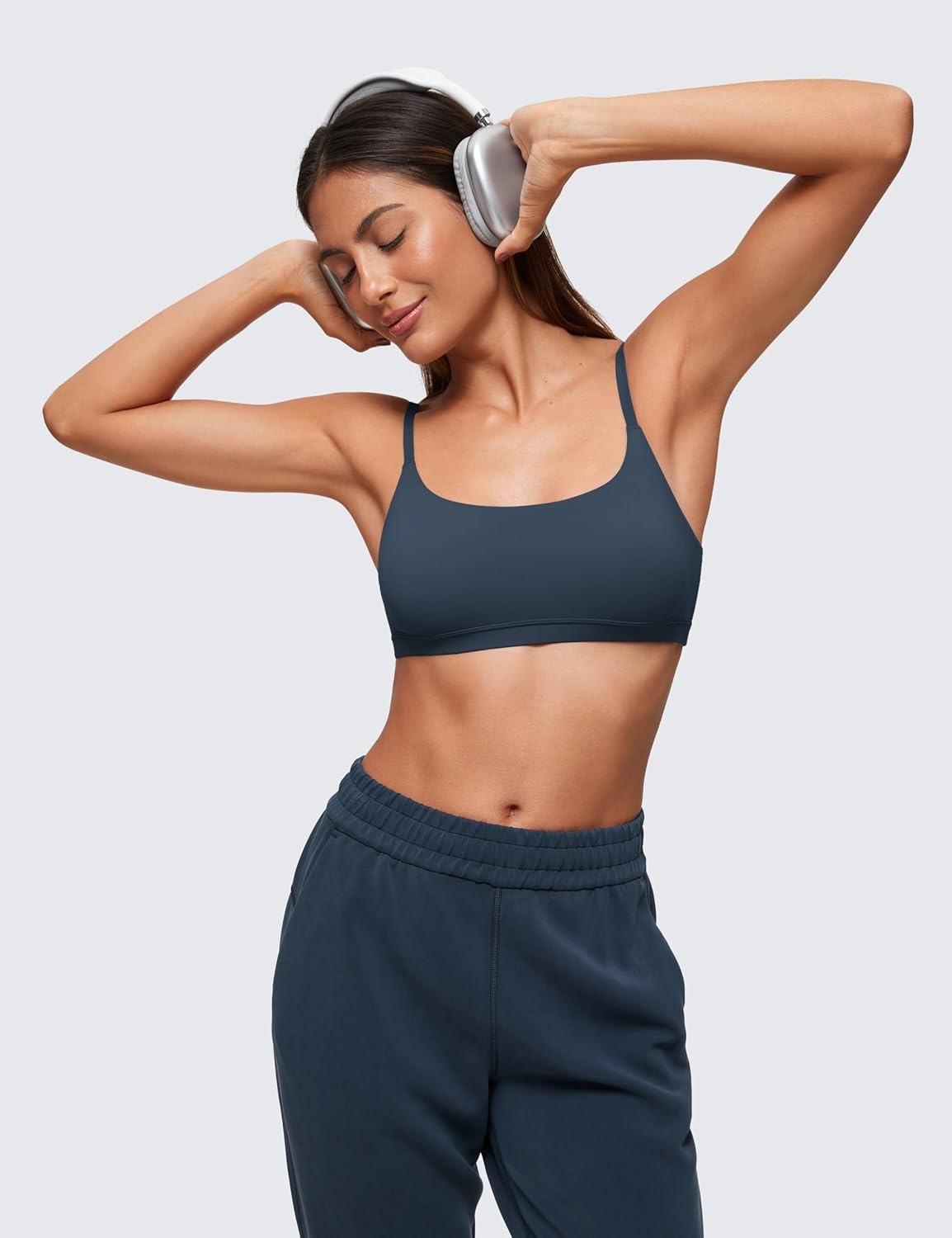 image:imageCRZ YOGA Softhold Double Lined Scoop Neck Bralette Womens Adjustable Straps Cami Wireless Sleep TShirt Everyday BraSargasso