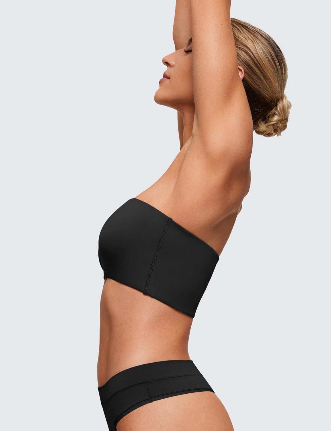 image:imageCRZ YOGA Softhold Double Lined Strapless Bralette Stretchy Smooth Womens Tube Tops Bandeau Wireless TShirt Everyday BraBlack
