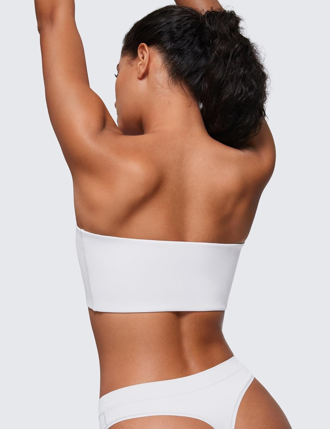 image:imageCRZ YOGA Softhold Double Lined Strapless Bralette Stretchy Smooth Womens Tube Tops Bandeau Wireless TShirt Everyday BraSnow White
