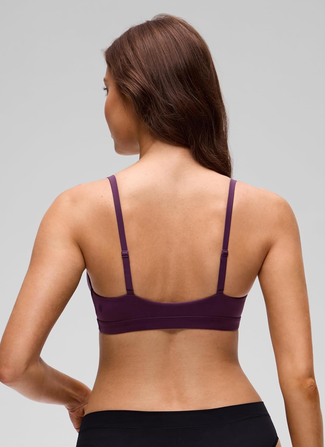 image:imageCRZ YOGA Softhold Double Lined Triangle Bralette Womens Adjustable Straps Wireless Cami Plunge TShirt Everyday Bra ComfyDeep Purple