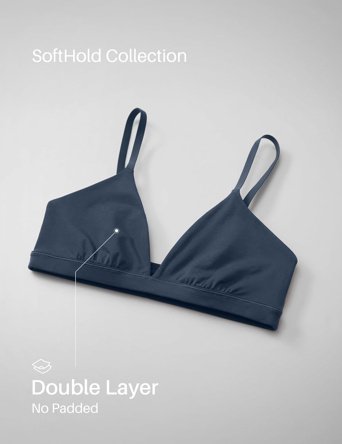 image:imageCRZ YOGA Softhold Double Lined Triangle Bralette Womens Adjustable Straps Wireless Cami Plunge TShirt Everyday Bra ComfySargasso