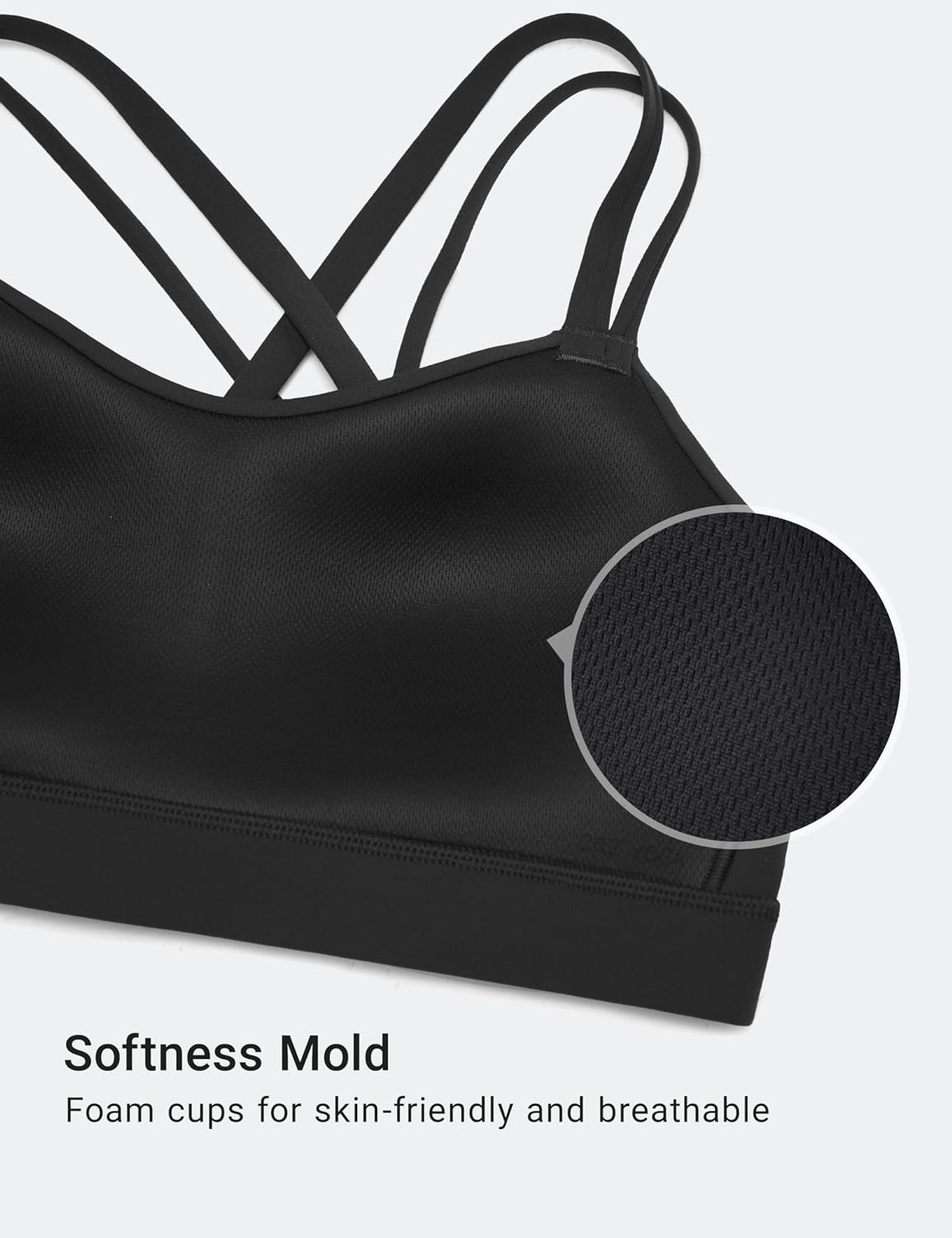 image:imageCRZ YOGA Softness Mold Butterluxe DDD Cup Longline Sports Bras for Women Supportive Double Straps Cross Back Yoga TopBlack