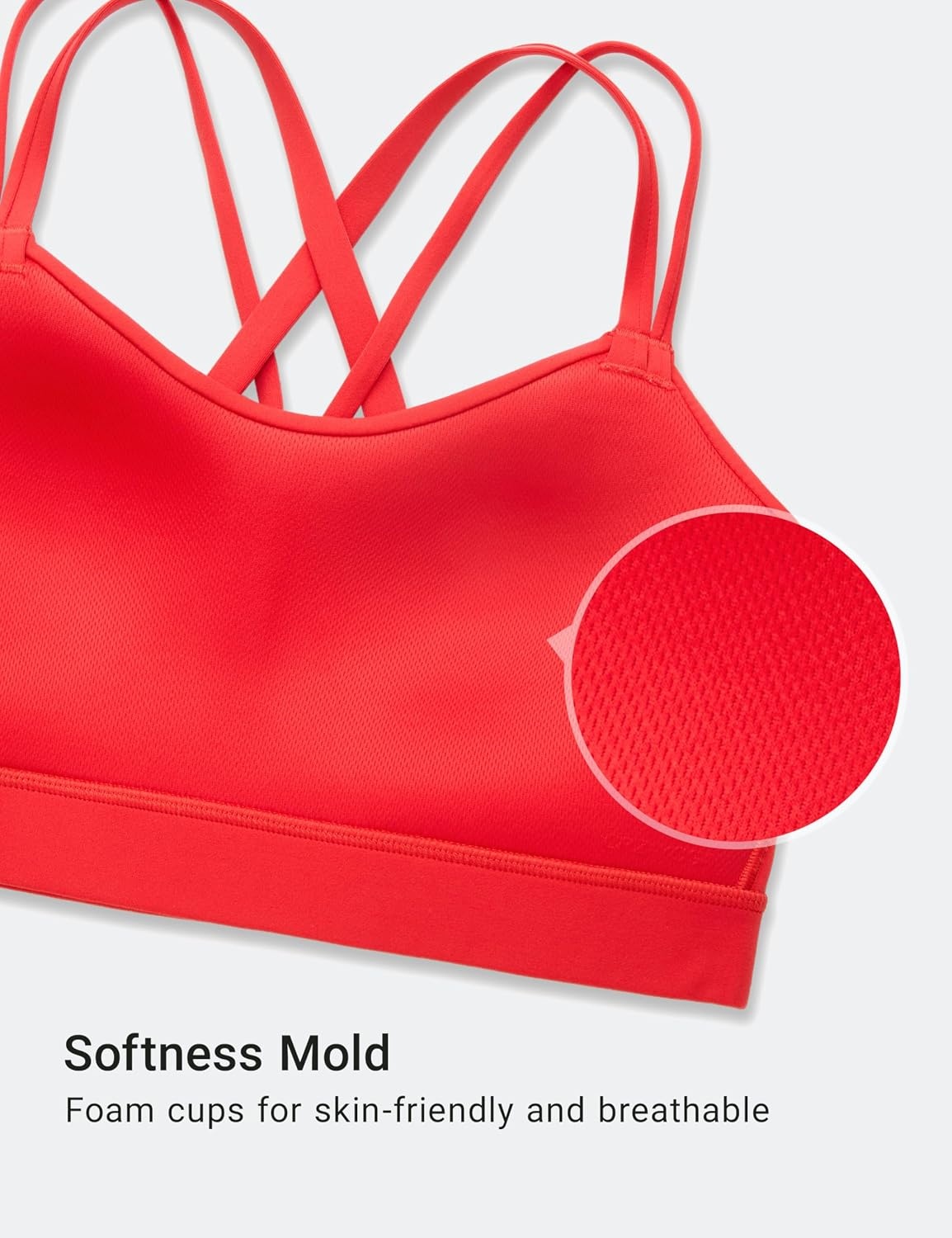 image:imageCRZ YOGA Softness Mold Butterluxe DDD Cup Longline Sports Bras for Women Supportive Double Straps Cross Back Yoga TopDeep Red