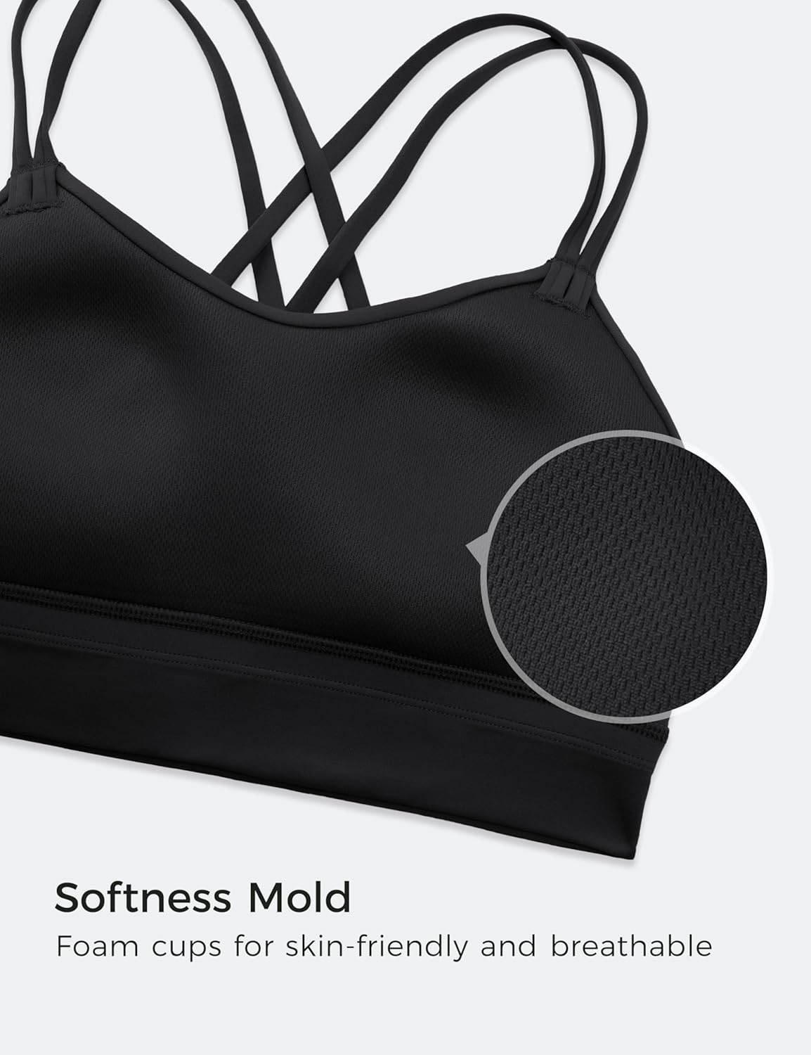 image:imageCRZ YOGA Softness Mold Butterluxe Strappy Longline Sports Bras for Women Double Spaghetti Strap Workout Yoga Crop TopBlack