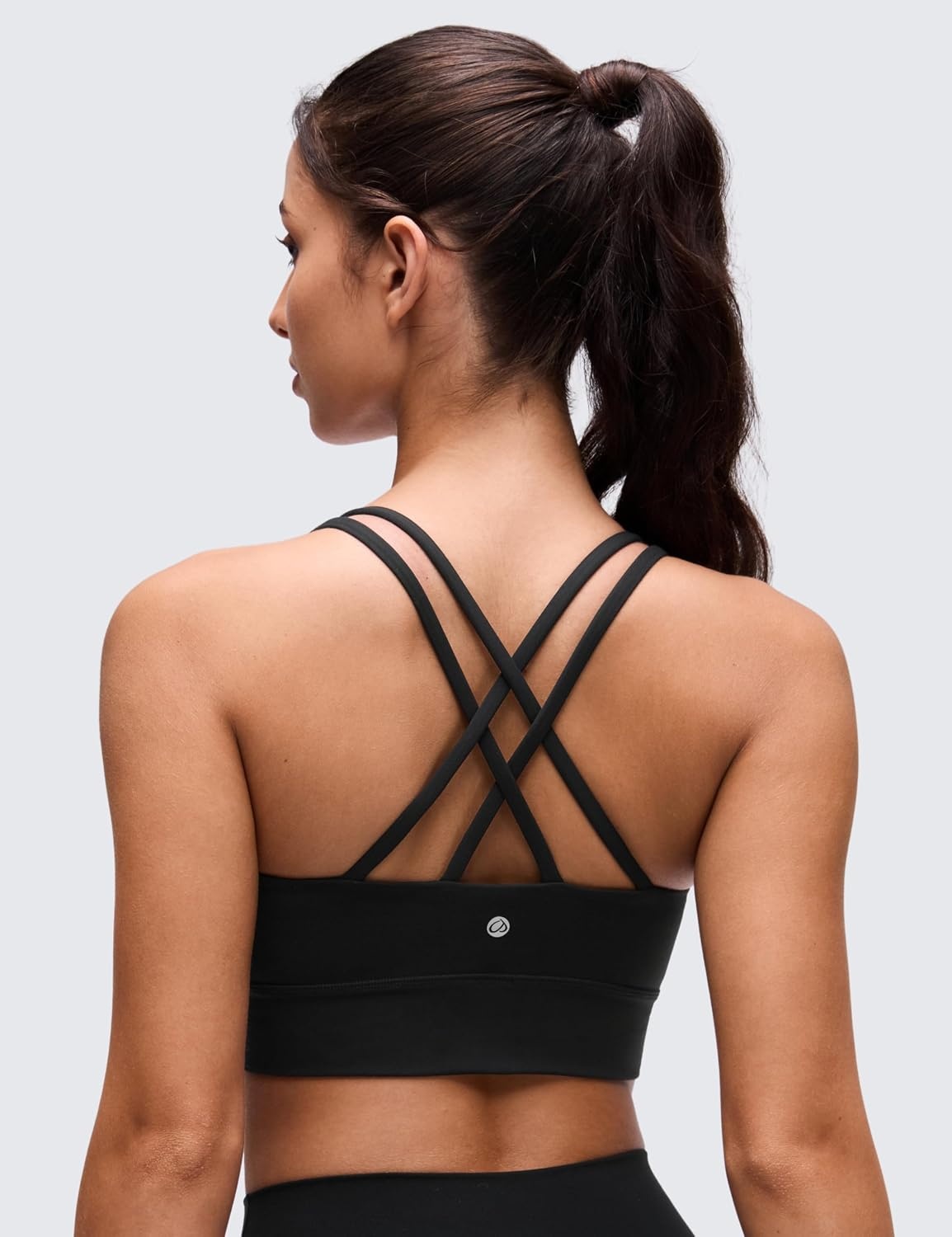 image:imageCRZ YOGA Softness Mold Butterluxe Strappy Longline Sports Bras for Women Double Spaghetti Strap Workout Yoga Crop TopBlack