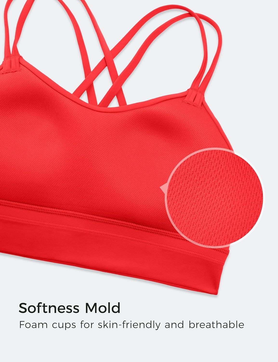 image:imageCRZ YOGA Softness Mold Butterluxe Strappy Longline Sports Bras for Women Double Spaghetti Strap Workout Yoga Crop TopDeep Red