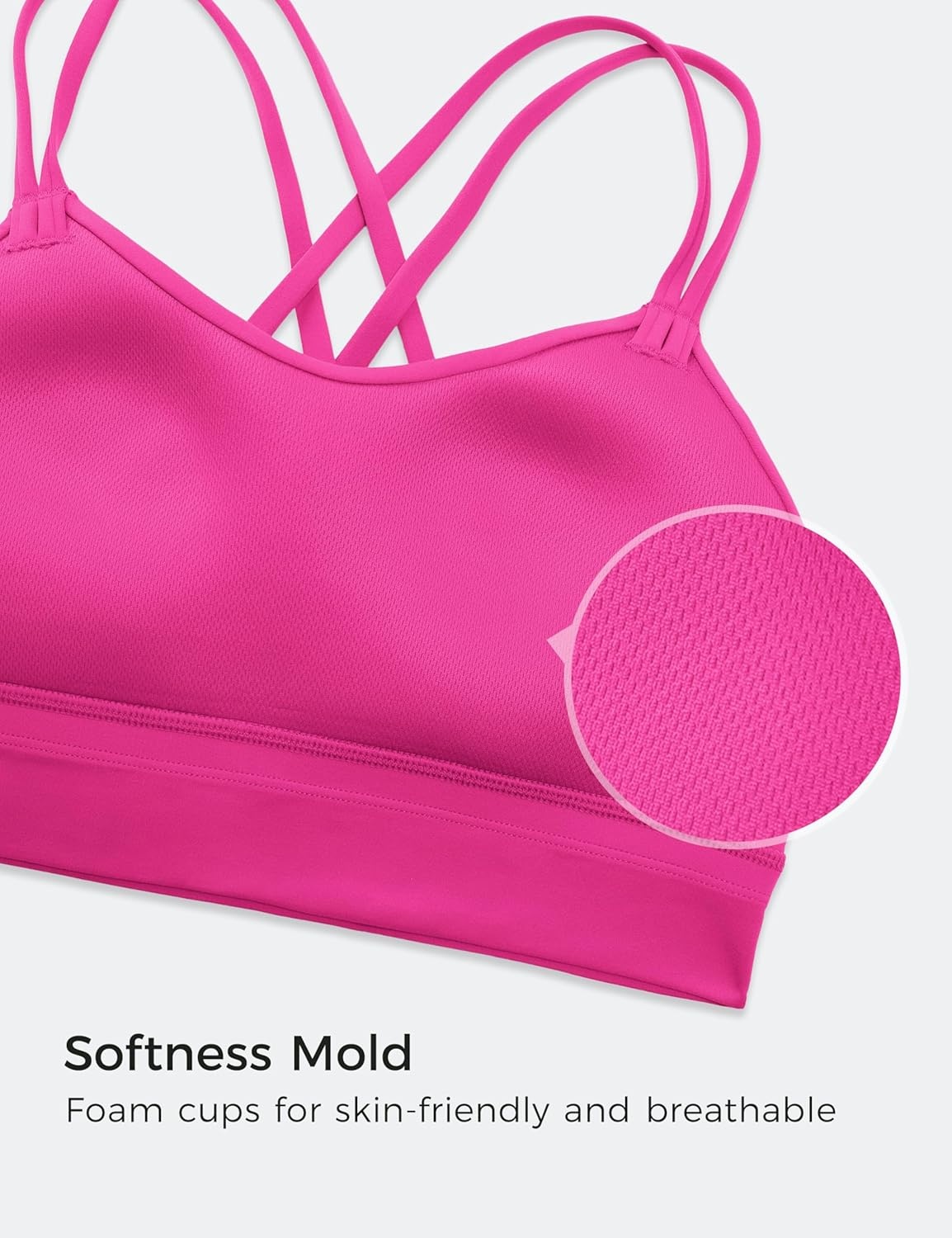 image:imageCRZ YOGA Softness Mold Butterluxe Strappy Longline Sports Bras for Women Double Spaghetti Strap Workout Yoga Crop TopHibiscus Purple