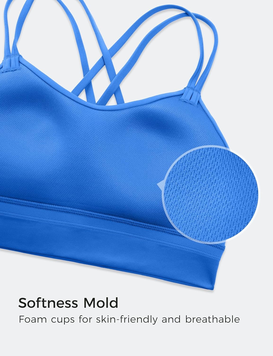 image:imageCRZ YOGA Softness Mold Butterluxe Strappy Longline Sports Bras for Women Double Spaghetti Strap Workout Yoga Crop TopSparkle Blue