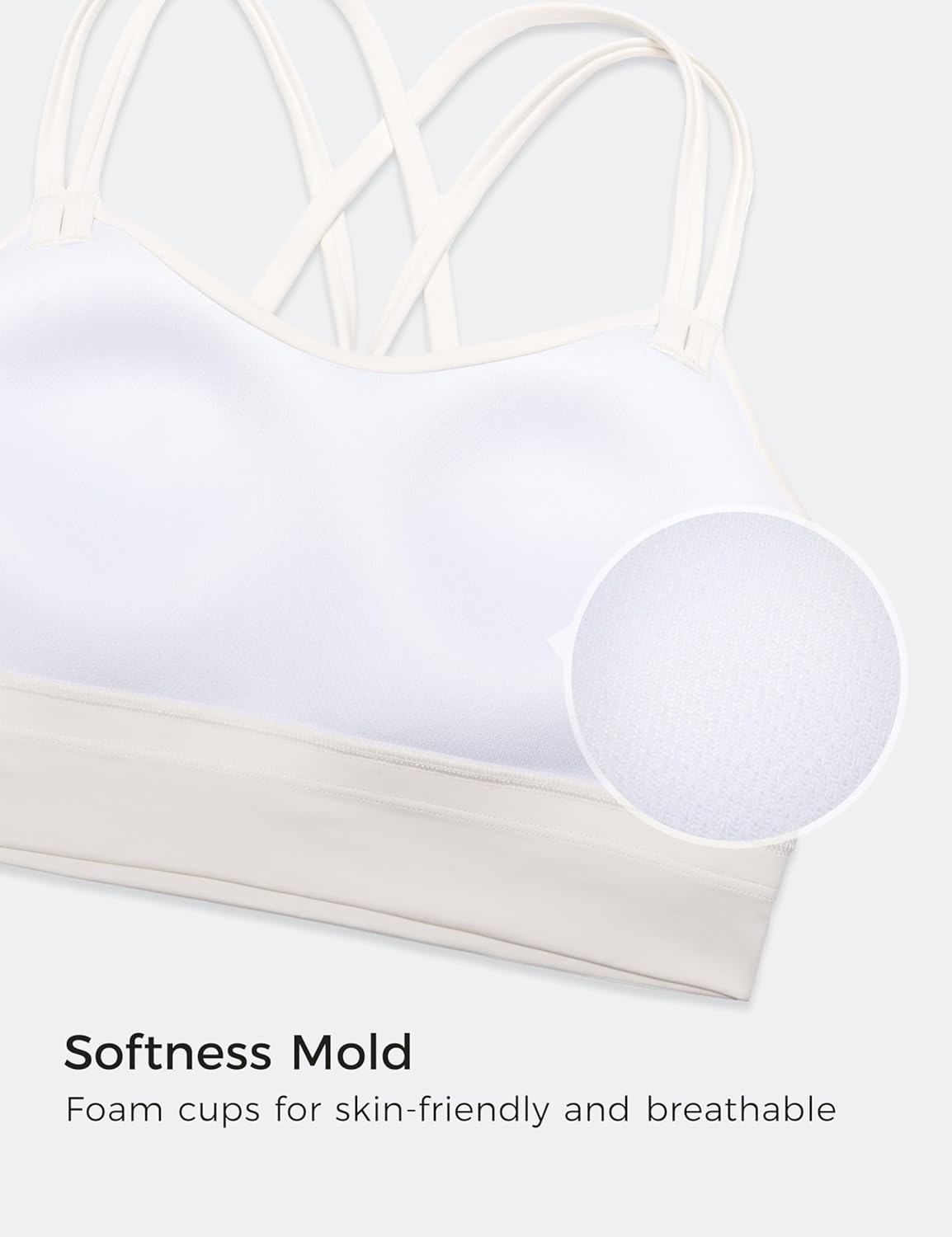 image:imageCRZ YOGA Softness Mold Butterluxe Strappy Longline Sports Bras for Women Double Spaghetti Strap Workout Yoga Crop TopWhite Apricot