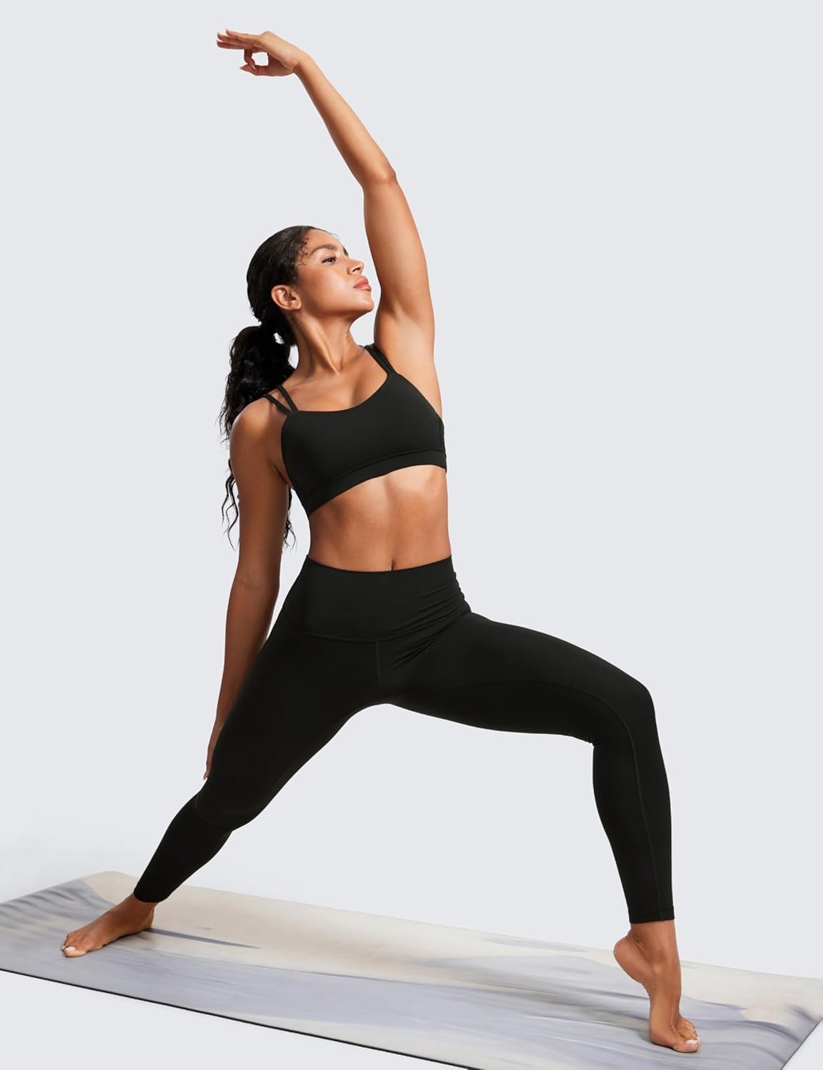 image:imageCRZ YOGA Softness Mold Butterluxe V Neck Sports Bras for Women Workout Top Double Spaghetti Straps Wireless Yoga ClothesBlack