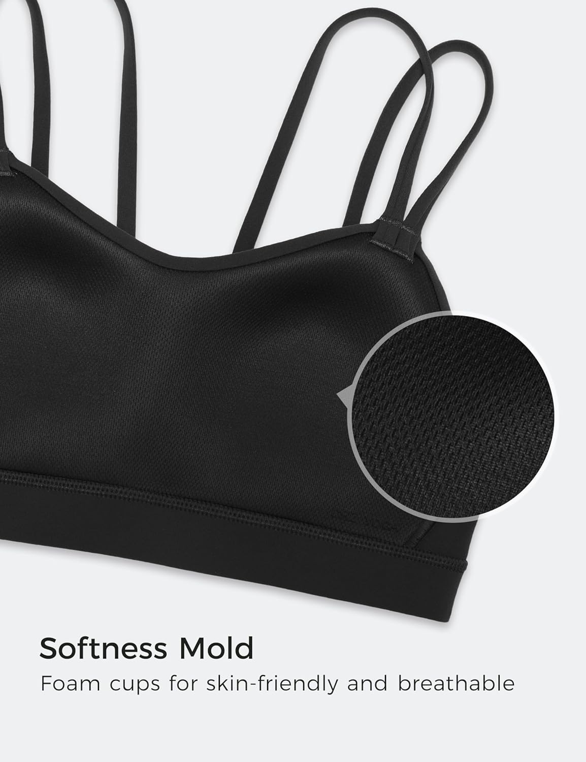 image:imageCRZ YOGA Softness Mold Butterluxe V Neck Sports Bras for Women Workout Top Double Spaghetti Straps Wireless Yoga ClothesBlack