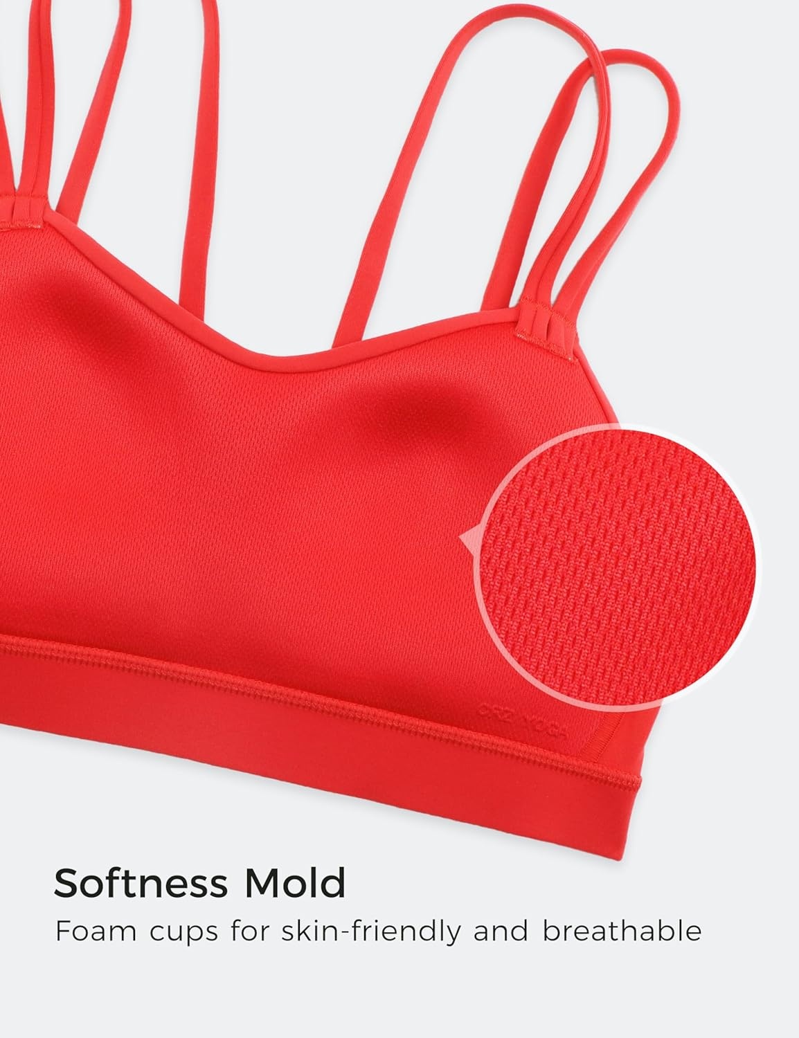 image:imageCRZ YOGA Softness Mold Butterluxe V Neck Sports Bras for Women Workout Top Double Spaghetti Straps Wireless Yoga ClothesDeep Red