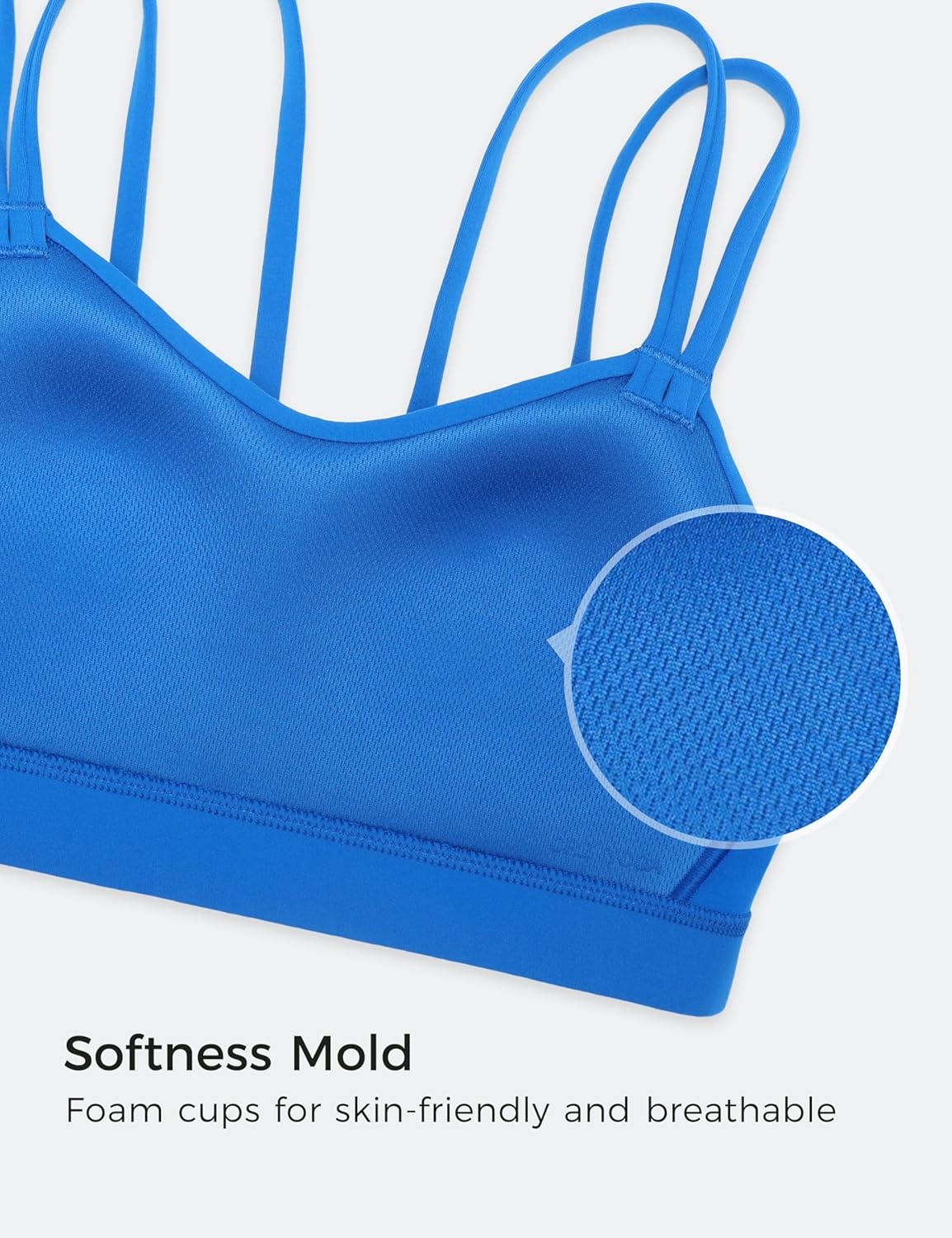 image:imageCRZ YOGA Softness Mold Butterluxe V Neck Sports Bras for Women Workout Top Double Spaghetti Straps Wireless Yoga ClothesSparkle Blue