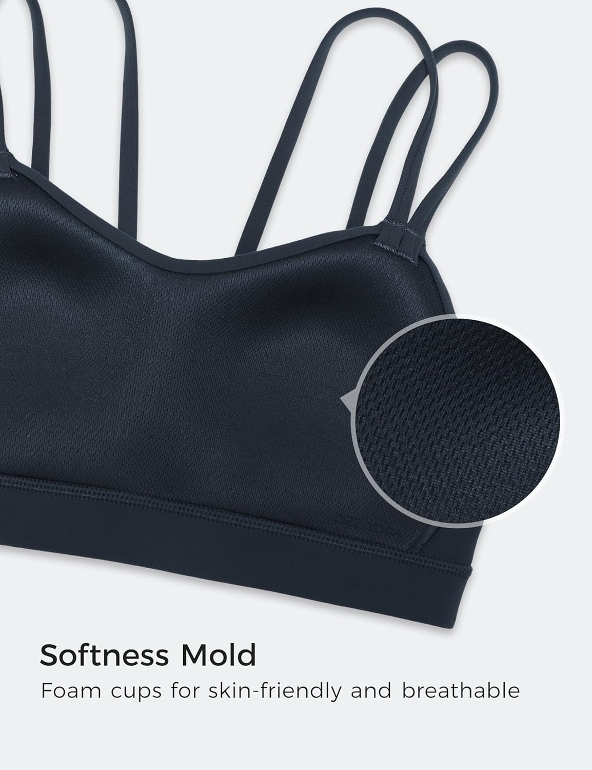 image:imageCRZ YOGA Softness Mold Butterluxe V Neck Sports Bras for Women Workout Top Double Spaghetti Straps Wireless Yoga ClothesTrue Navy