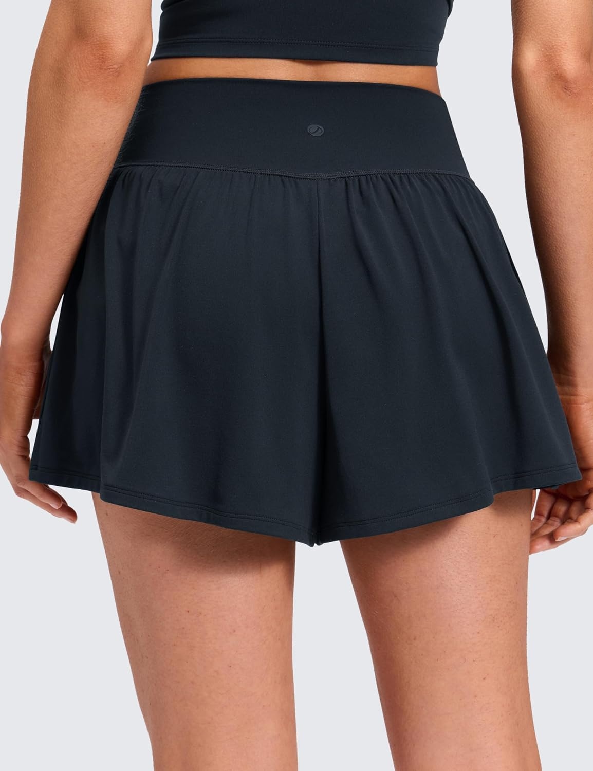 image:imageCRZ YOGA Softretch 2 in 1 Flowy Shorts for Women High Waisted Causal Yoga Lounge Workout with PocketsTrue Navy