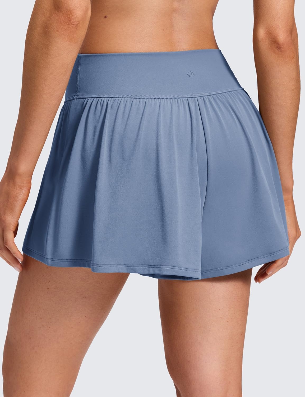 image:imageCRZ YOGA Softretch 2 in 1 Flowy Shorts for Women High Waisted Causal Yoga Lounge Workout with PocketsWashed Denim