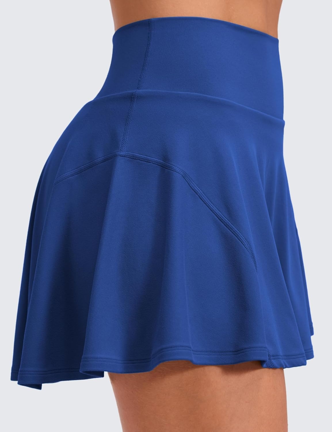 image:imageCRZ YOGA Softretch Flowy Pleated Tennis Skirts for Women High Rise Mini Golf Casual Skort with Inner Shorts Side PocketsWaves Blue
