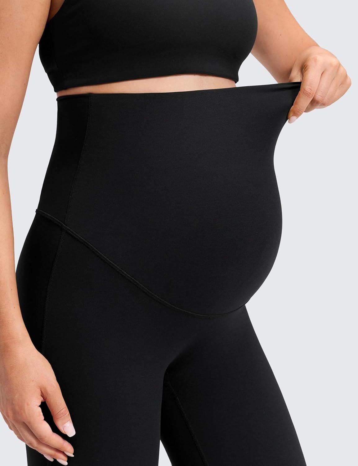 image:imageCRZ YOGA Softretch Maternity No Front Seam Wide Leg Pants 30 Workout Yoga Casual Pregnancy Womens Over Belly Buttery SoftBlack