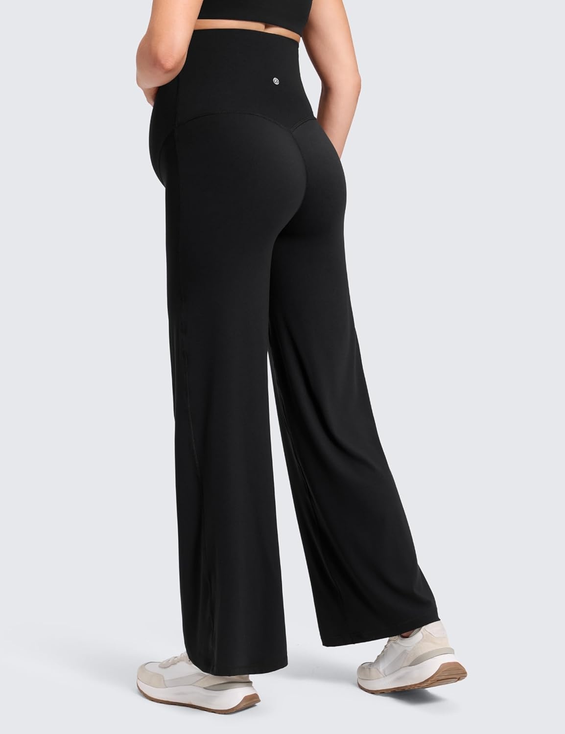 image:imageCRZ YOGA Softretch Maternity No Front Seam Wide Leg Pants 30 Workout Yoga Casual Pregnancy Womens Over Belly Buttery SoftBlack
