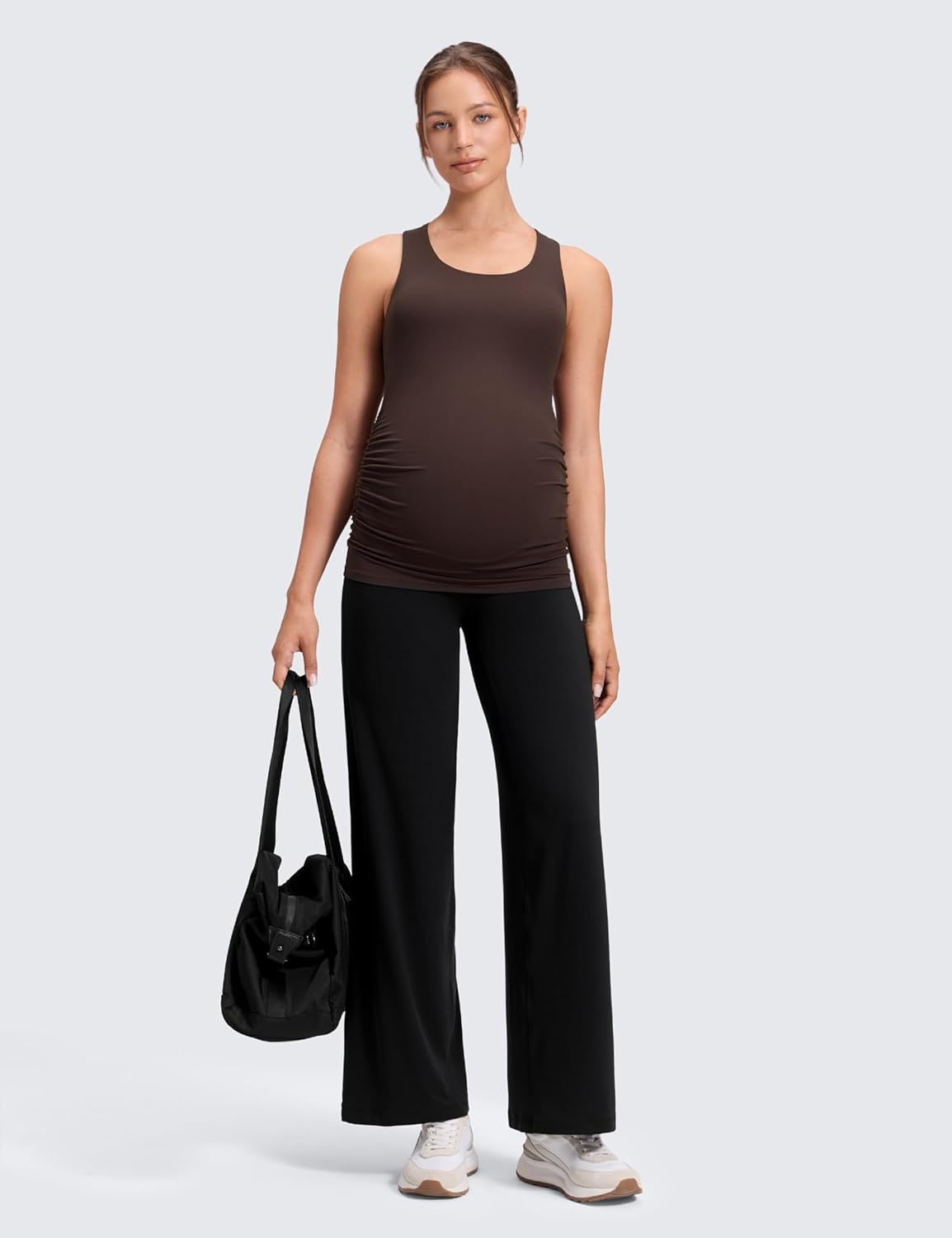 image:imageCRZ YOGA Softretch Maternity No Front Seam Wide Leg Pants 30 Workout Yoga Casual Pregnancy Womens Over Belly Buttery SoftBlack