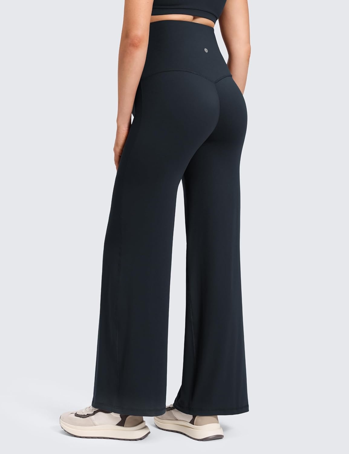 image:imageCRZ YOGA Softretch Maternity No Front Seam Wide Leg Pants 30 Workout Yoga Casual Pregnancy Womens Over Belly Buttery SoftTrue Navy
