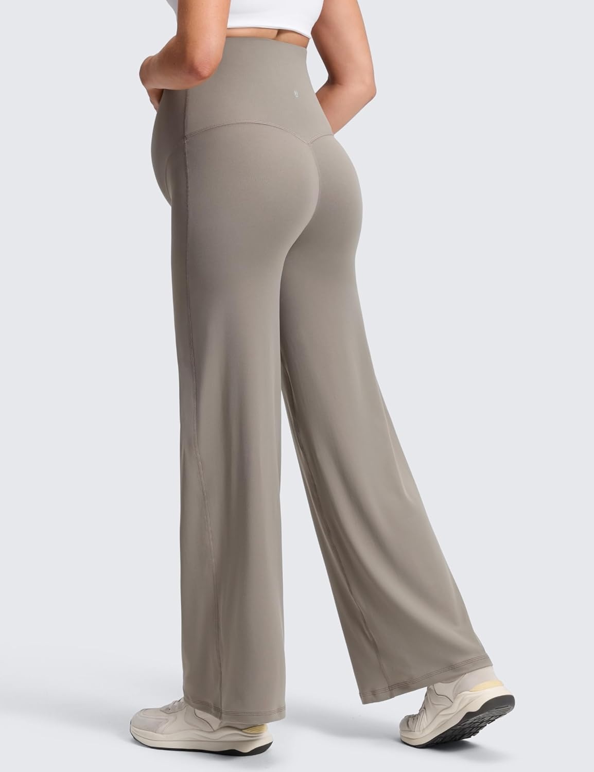 image:imageCRZ YOGA Softretch Maternity No Front Seam Wide Leg Pants 30 Workout Yoga Casual Pregnancy Womens Over Belly Buttery SoftWarm Ash Grey