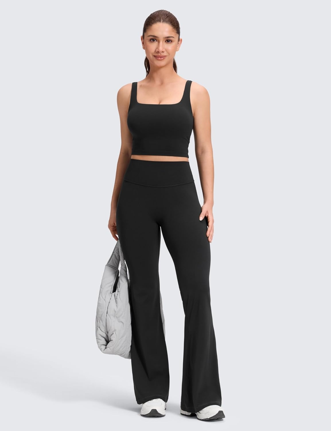 image:imageCRZ YOGA Softretch No Front Seam Flare Leggings 293133 High Waist Womens Yoga Pants Lounge Buttery Soft Comfy CasualBlack