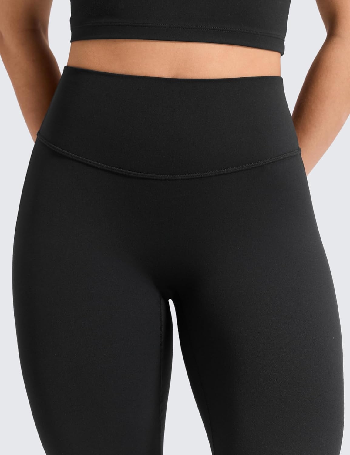 image:imageCRZ YOGA Softretch No Front Seam Flare Leggings 293133 High Waist Womens Yoga Pants Lounge Buttery Soft Comfy CasualBlack