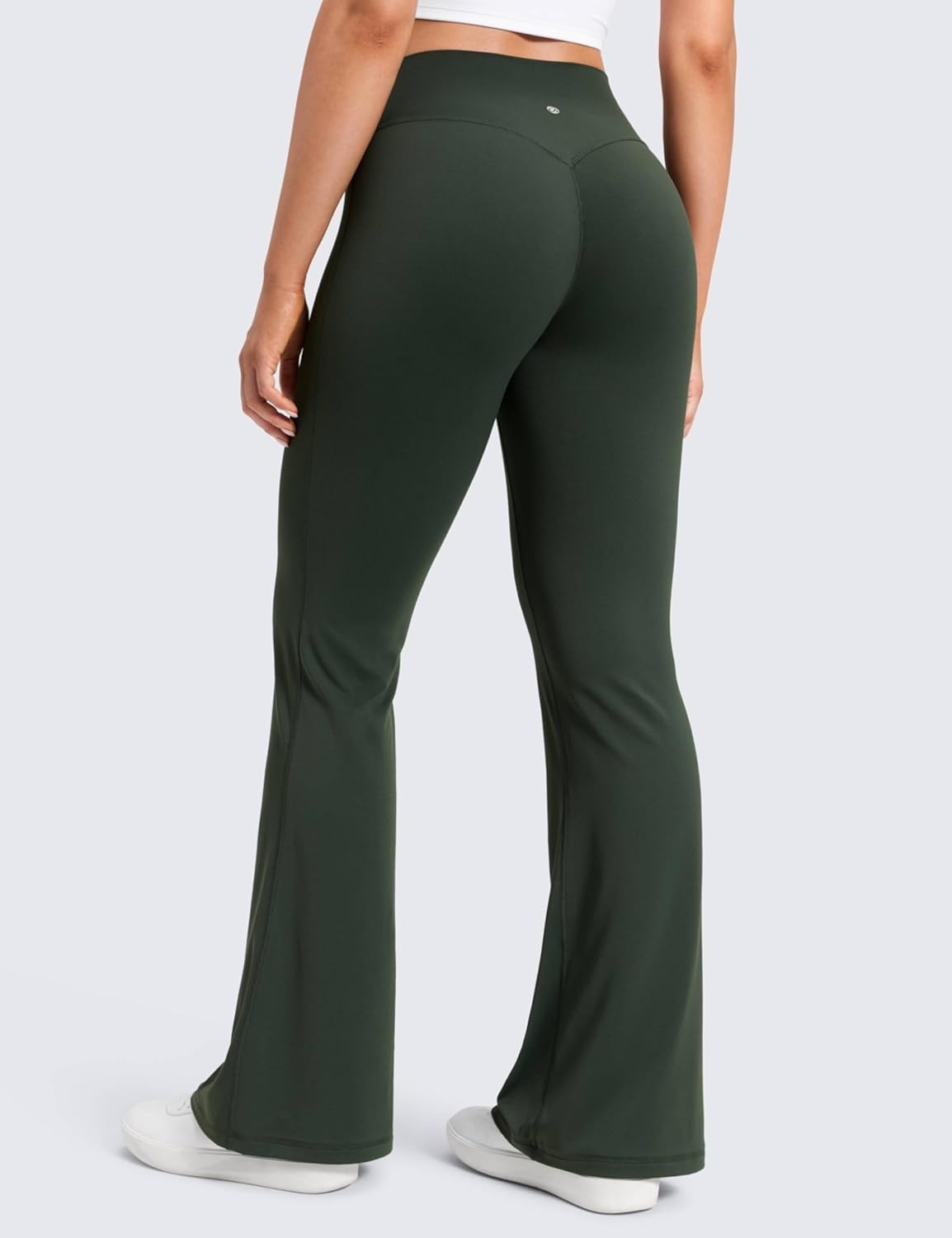 image:imageCRZ YOGA Softretch No Front Seam Flare Leggings 293133 High Waist Womens Yoga Pants Lounge Buttery Soft Comfy CasualLegend Green