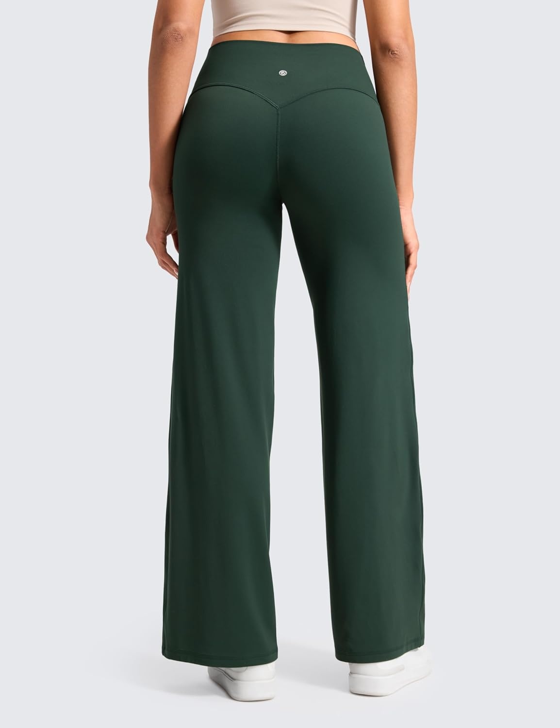 image:imageCRZ YOGA Softretch No Front Seam Wide Leg Pants 28 30 32 for Women High Waist Yoga Lounge Buttery Soft Comfy CasualLegend Green