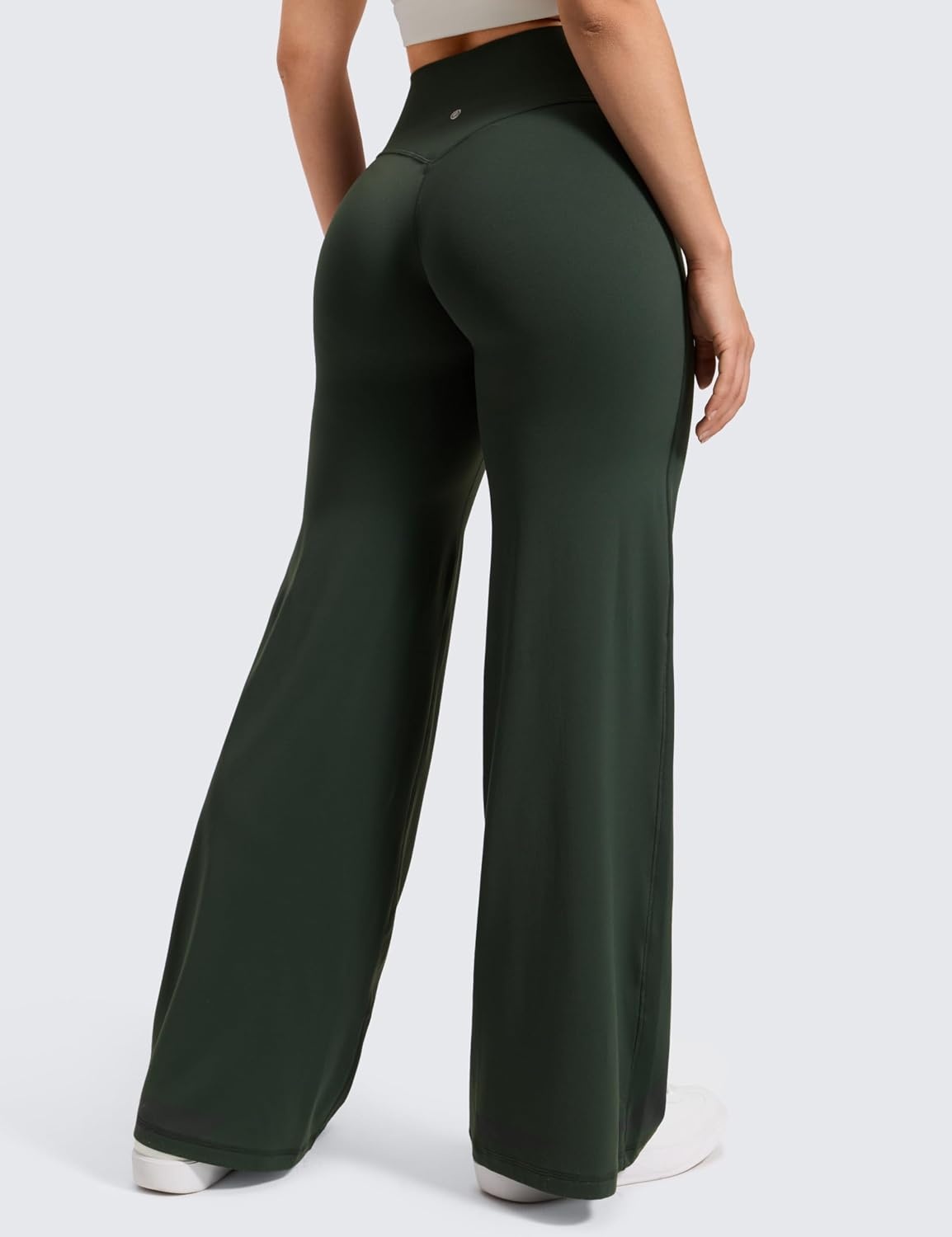 image:imageCRZ YOGA Softretch No Front Seam Wide Leg Pants 28 30 32 for Women High Waist Yoga Lounge Buttery Soft Comfy CasualLegend Green