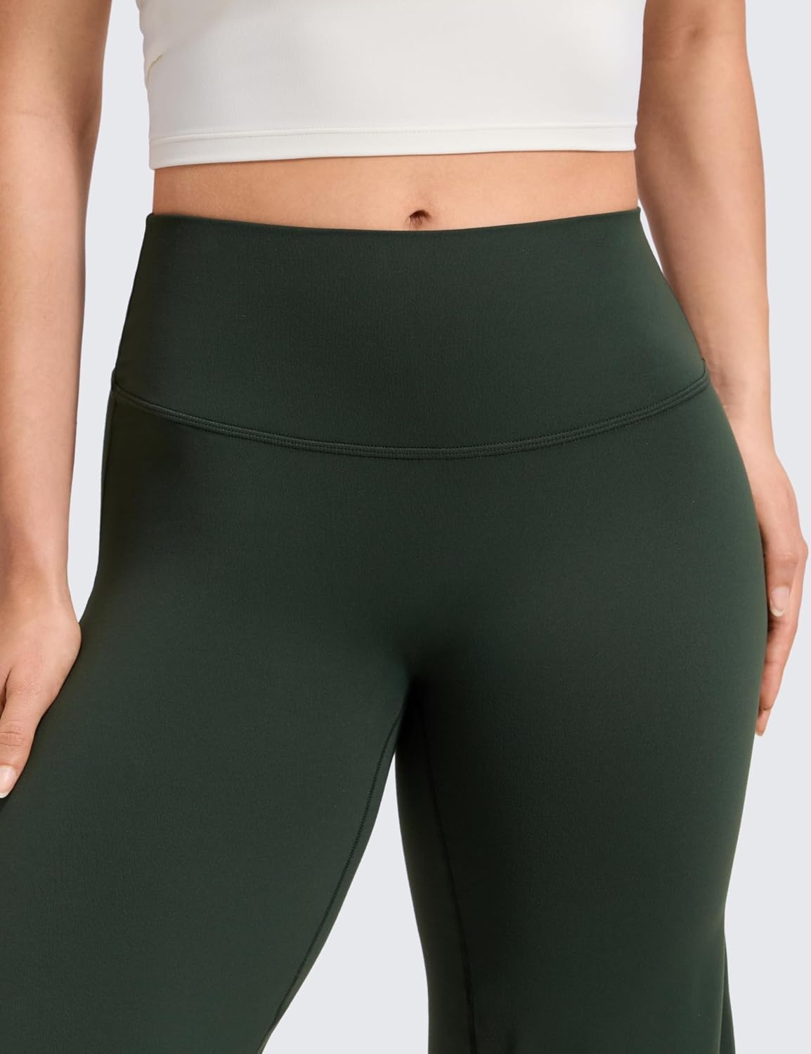 image:imageCRZ YOGA Softretch No Front Seam Wide Leg Pants 28 30 32 for Women High Waist Yoga Lounge Buttery Soft Comfy CasualLegend Green