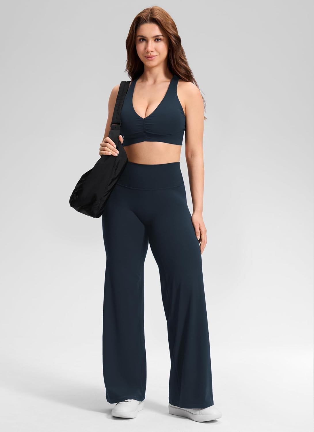 image:imageCRZ YOGA Softretch No Front Seam Wide Leg Pants 28 30 32 for Women High Waist Yoga Lounge Buttery Soft Comfy CasualTrue Navy