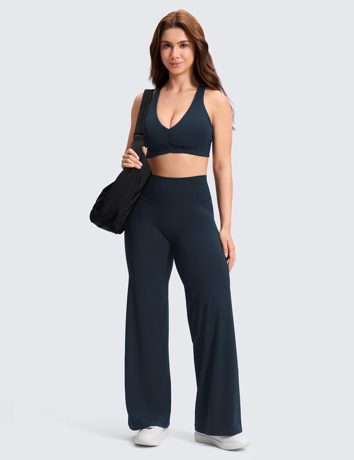 image:imageCRZ YOGA Softretch No Front Seam Wide Leg Pants 28 30 32 for Women High Waist Yoga Lounge Buttery Soft Comfy CasualTrue Navy