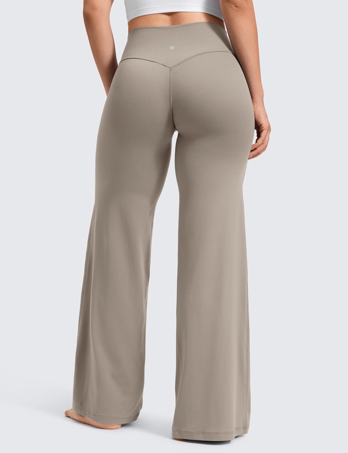 image:imageCRZ YOGA Softretch No Front Seam Wide Leg Pants 28 30 32 for Women High Waist Yoga Lounge Buttery Soft Comfy CasualWarm Ash Grey