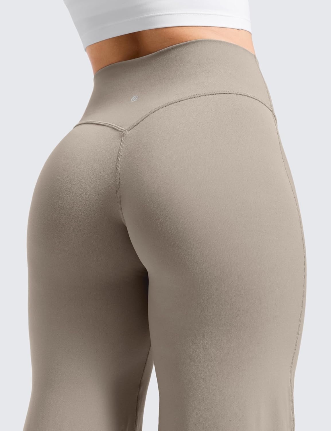 image:imageCRZ YOGA Softretch No Front Seam Wide Leg Pants 28 30 32 for Women High Waist Yoga Lounge Buttery Soft Comfy CasualWarm Ash Grey
