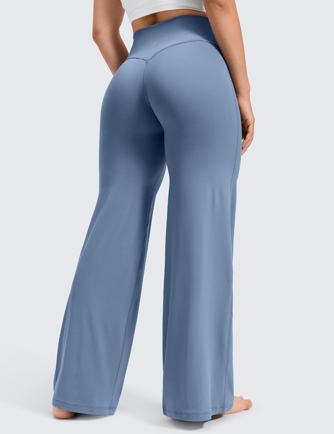 image:imageCRZ YOGA Softretch No Front Seam Wide Leg Pants 28 30 32 for Women High Waist Yoga Lounge Buttery Soft Comfy CasualWashed Denim