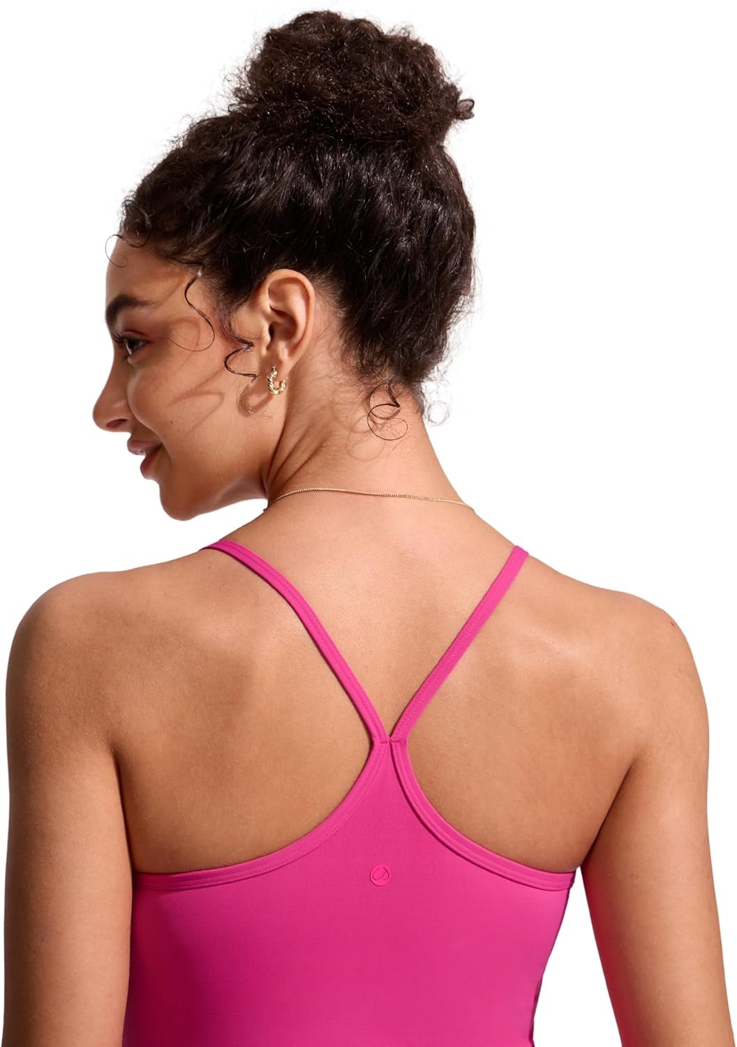 image:imageCRZ YOGA Spaghetti Straps Tankini Tops for Women Padded Racerback Scoop Neck Bathing Suit Crop Swim TankRose Violet