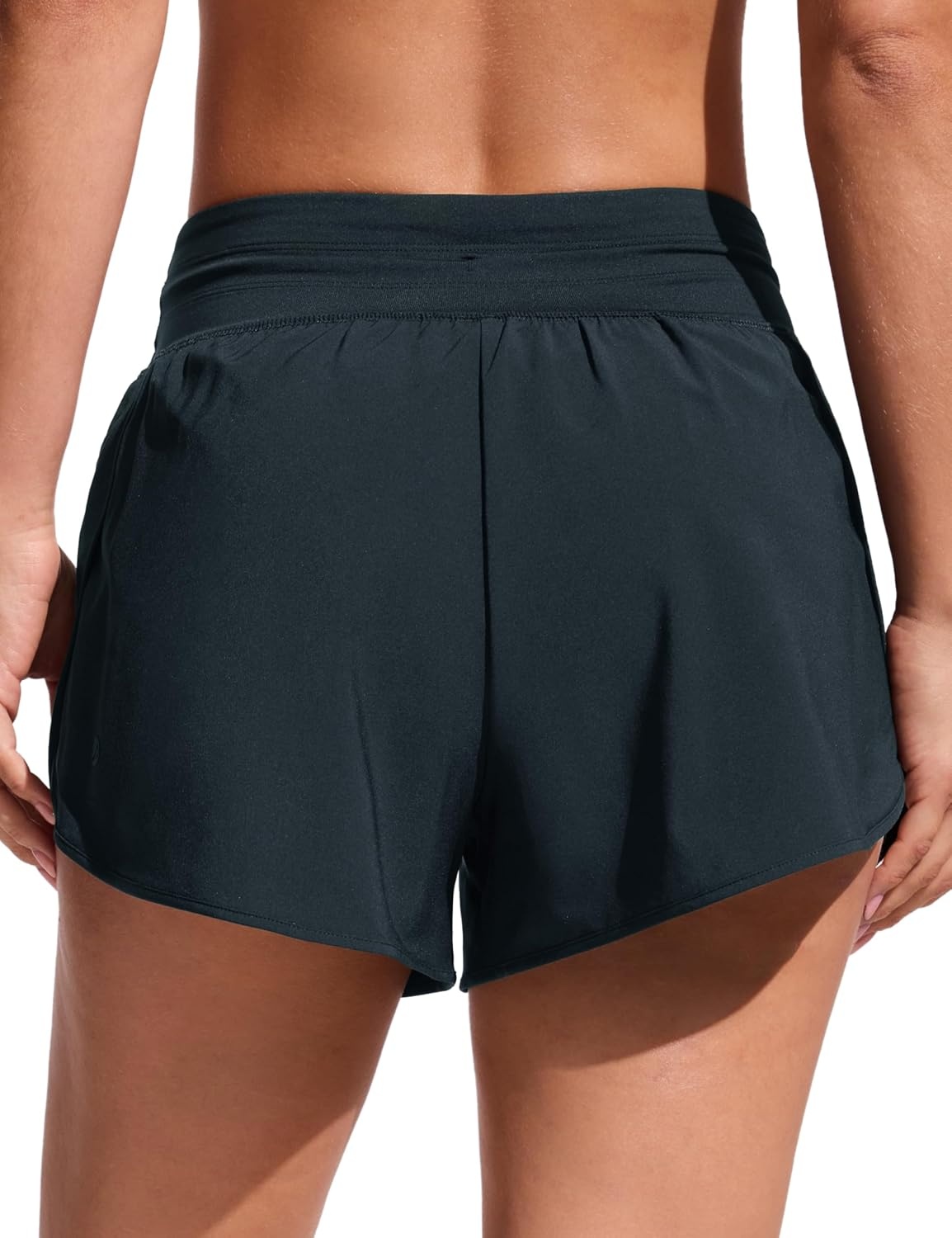 image:imageCRZ YOGA Split Dolphin Board Shorts for Women High Waisted Overlay Swim Skorts Bathing Suit Bottoms with Brief LinerTrue Navy